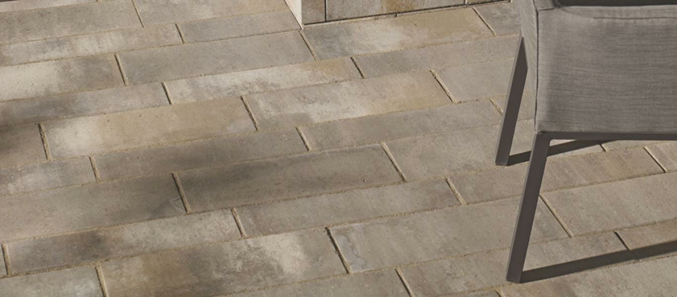 Prolok Design & Build Ltd. - Here you can see the beautiful transition  between the different Melville pavers. Products used: - Melville Plank  Pavers 80 mm - Range Newport Grey - Melville